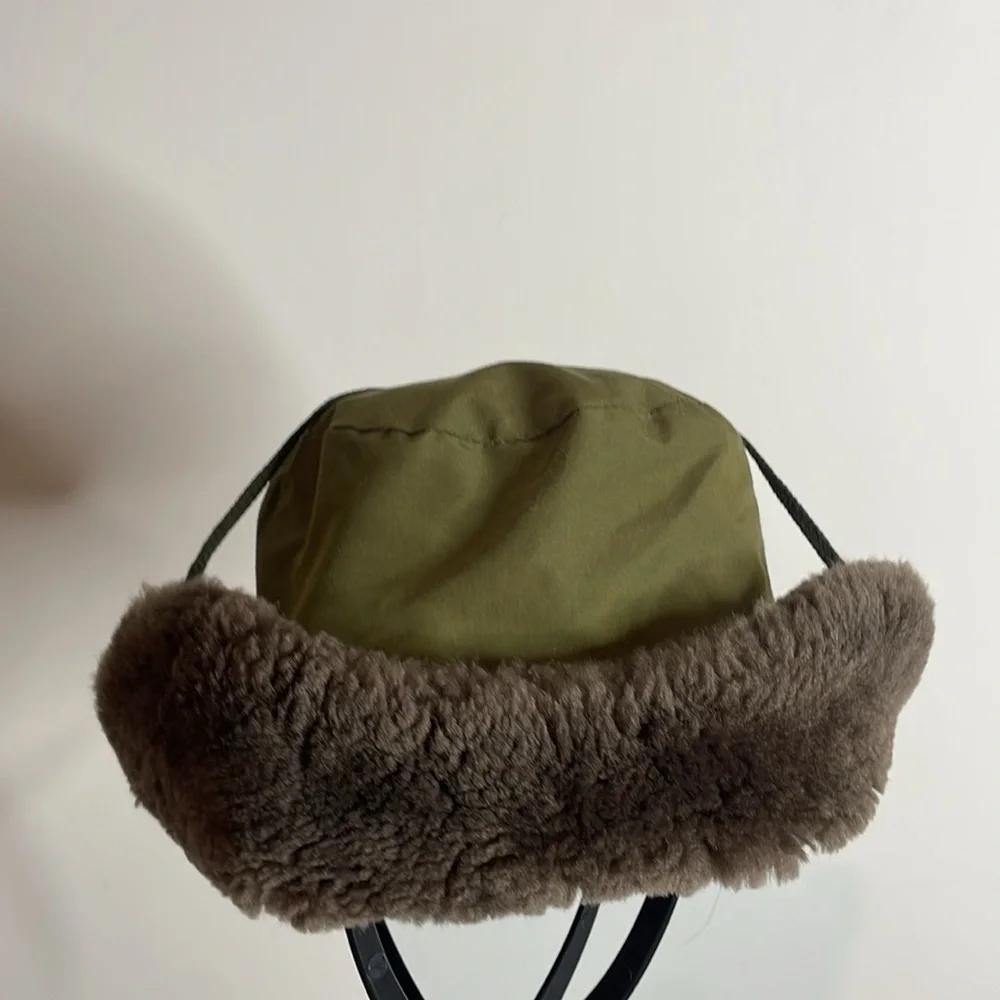 Eddie Bauer | Vintage Green Hat Faux Fur Lining Goose Down Insulated